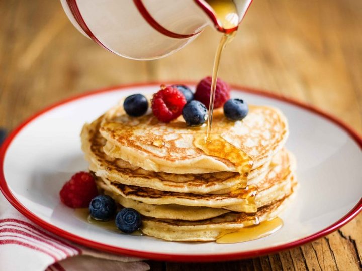 Pancake stack with berries